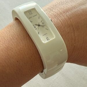 Betsey Johnson Watch (white, resin, clip)